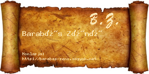 Barabás Zénó névjegykártya